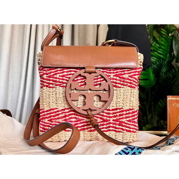 ✺ AUTHENTIC TORY BURCH RED STRIPED MILLER SHOULDER BAG/CROSSBODY - Picture 12 of 13